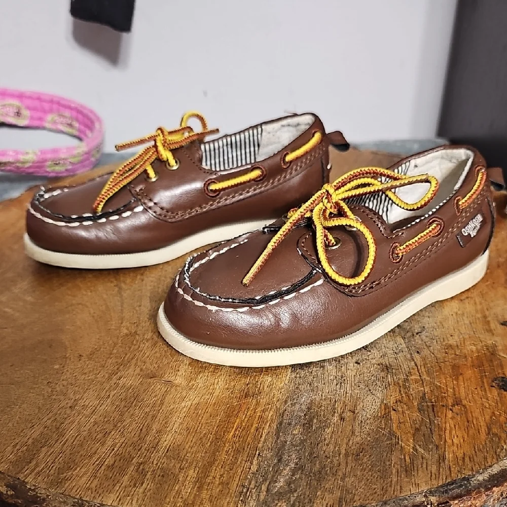 OshKosh B'gosh Brown Moccasins with Yellow Laces